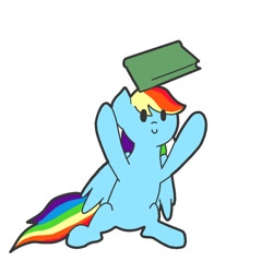 Size: 1024x1024 | Tagged: safe, artist:llama-senpai, rainbow dash, pegasus, pony, book, cute, solo