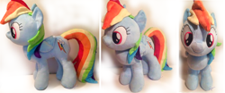 Size: 2176x909 | Tagged: safe, artist:sophillia, derpibooru import, rainbow dash, irl, photo, plushie, solo