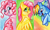 Size: 1000x604 | Tagged: safe, artist:reaperfox, derpibooru import, fluttershy, pinkie pie, rainbow dash, earth pony, pegasus, pony, female, mare