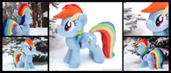 Size: 4095x1754 | Tagged: safe, artist:peruserofpieces, derpibooru import, rainbow dash, irl, photo, plushie, snow, solo