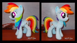 Size: 1800x1016 | Tagged: safe, artist:mlpt-fan, derpibooru import, rainbow dash, irl, photo, plushie, solo