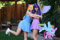 Size: 750x500 | Tagged: safe, rainbow dash, twilight sparkle, twilight sparkle (alicorn), alicorn, human, cosplay, irl, irl human, photo