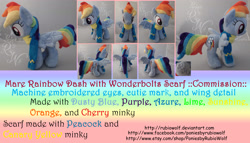 Size: 4200x2400 | Tagged: safe, artist:rubiowolf, derpibooru import, rainbow dash, clothes, irl, photo, plushie, scarf, solo