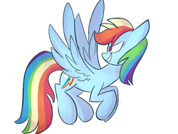 Size: 1600x1200 | Tagged: safe, artist:silverlight130, derpibooru import, rainbow dash, pegasus, pony, flying, grin, simple background, smiling, solo