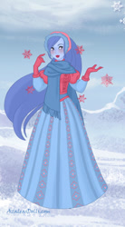 Size: 370x670 | Tagged: safe, artist:azaleasdolls, rainbow dash, human, equestria girls, azalea's dolls, clothes, crossover, cute, frozen (movie), humanized, snow queen, snow queen maker, solo, winter outfit