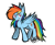 Size: 2331x1934 | Tagged: safe, artist:xxxsketchbookxxx, rainbow dash, pegasus, pony, black outlines, blue coat, female, mare, multicolored mane, solo