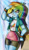 Size: 550x948 | Tagged: safe, artist:xjkenny, rainbow dash, equestria girls, blue skin, clothes, female, multicolored hair, solo