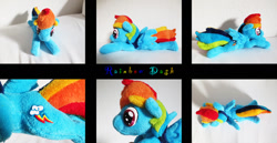 Size: 1024x530 | Tagged: safe, artist:nfasel, derpibooru import, rainbow dash, irl, photo, plushie, prone, solo