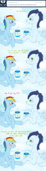 Size: 400x1477 | Tagged: safe, artist:tinuleaf, rainbow dash, soarin', pegasus, pony, ask rainbow dash family, coffee, female, male, shipping, soarindash, straight, tumblr