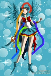 Size: 400x600 | Tagged: safe, artist:drachearannak-fc, rainbow dash, human, 1000 hours in ms paint, anime, base used, clothes, ms paint, sailor moon, skirt, solo