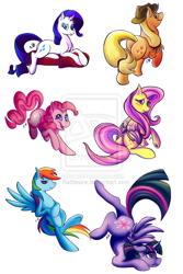 Size: 600x900 | Tagged: safe, artist:rattlesire, derpibooru import, applejack, fluttershy, pinkie pie, rainbow dash, rarity, twilight sparkle, twilight sparkle (alicorn), alicorn, earth pony, pegasus, pony, unicorn, female, mane six, mare