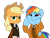 Size: 1529x1173 | Tagged: safe, derpibooru import, applejack, rainbow dash, earth pony, pony, awesome face, blazer, bowtie, cape, clothes, cosplay, costume, cute, dashabetes, dashface, david tennant, doctor who, jon pertwee, necktie, overcoat, shirt, simple background, stetson, tenth doctor, third doctor, transparent background