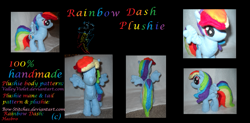 Size: 971x479 | Tagged: safe, artist:bow-stitches, derpibooru import, rainbow dash, irl, photo, plushie, solo