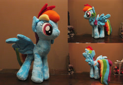 Size: 2942x2037 | Tagged: safe, artist:fire-topaz, derpibooru import, rainbow dash, irl, photo, plushie, solo