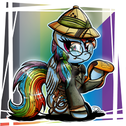 Size: 1850x1850 | Tagged: safe, artist:gray--day, rainbow dash, pegasus, pony, cosplay, glasses, solo