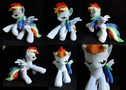 Size: 1655x1176 | Tagged: safe, artist:saritycreations, derpibooru import, rainbow dash, irl, photo, plushie, rearing, solo