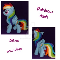 Size: 1024x1024 | Tagged: safe, artist:caroarte, derpibooru import, rainbow dash, irl, photo, plushie, solo