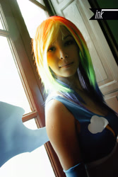 Size: 2592x3872 | Tagged: safe, rainbow dash, human, cosplay, irl, irl human, photo, solo