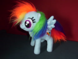 Size: 1632x1232 | Tagged: safe, artist:victim-red, derpibooru import, rainbow dash, fluffy, irl, photo, plushie, solo