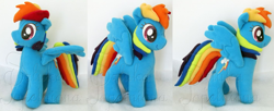 Size: 1451x592 | Tagged: safe, artist:sztukapopelniona, derpibooru import, rainbow dash, irl, photo, plushie, solo