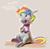 Size: 1705x1666 | Tagged: safe, artist:toisanemoif, derpibooru import, rainbow dash, pegasus, pony, filly, filly rainbow dash, numbers, solo