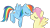 Size: 872x486 | Tagged: safe, artist:dilemmas4u, butterscotch, fluttershy, rainbow dash, pegasus, pony, butterdash, eyes closed, female, flying, half r63 shipping, imminent kissing, male, rule 63, shipping, show accurate, simple background, straight, transparent background