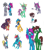 Size: 2480x2800 | Tagged: safe, artist:that-was-weird, derpibooru import, rainbow dash, saffron masala, tree hugger, oc, pegasus, pony