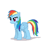 Size: 150x150 | Tagged: safe, artist:tomdantherock, rainbow dash, pegasus, pony, animated, floppy ears, pawing the ground, solo, wink