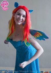 Size: 679x960 | Tagged: safe, artist:lochlan o'neil, rainbow dash, human, cosplay, irl, irl human, photo, rainbow power, solo