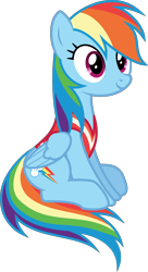 Size: 6400x11753 | Tagged: safe, artist:deratrox, derpibooru import, rainbow dash, pegasus, pony, buckball season, .svg available, absurd resolution, simple background, sitting, smiling, solo, transparent background, vector