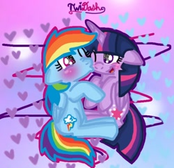 Size: 640x620 | Tagged: safe, artist:fizzy-soda, rainbow dash, twilight sparkle, twilight sparkle (alicorn), alicorn, pegasus, pony, female, kissing, lesbian, mare, shipping, twidash