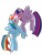 Size: 720x960 | Tagged: safe, artist:misspolycysticovary, rainbow dash, twilight sparkle, twilight sparkle (alicorn), alicorn, pegasus, pony, blushing, female, flying, lesbian, mare, shipping, smiling, tumblr, twidash