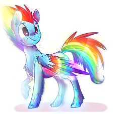 Size: 3300x3000 | Tagged: safe, artist:bonbrony, rainbow dash, pegasus, pony, blue coat, female, mare, multicolored mane, rainbow power, solo