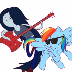 Size: 4724x4724 | Tagged: safe, artist:daikoku, rainbow dash, pegasus, pony, absurd resolution, adventure time, crossover, marceline, pixiv, shade