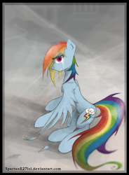 Size: 2448x3318 | Tagged: safe, artist:spartane27lol, rainbow dash, pegasus, pony, crying, sad, solo