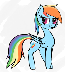 Size: 320x354 | Tagged: safe, artist:mang, derpibooru import, rainbow dash, pegasus, pony, simple background, solo