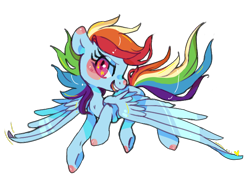 Size: 772x550 | Tagged: safe, artist:paper-cities, rainbow dash, pegasus, pony, blushing, female, mare, open mouth, simple background, solo, transparent background