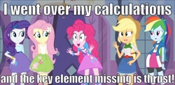 Size: 1024x499 | Tagged: safe, derpibooru import, applejack, fluttershy, pinkie pie, rainbow dash, rarity, equestria girls, chicken run, hit by a truck of nostalgia, image macro, mac, meme, nostalgia, pinkie has a crazy idea, script in the comments