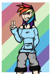 Size: 753x1061 | Tagged: safe, artist:odibon, rainbow dash, human, humanized, solo