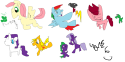 Size: 1256x622 | Tagged: safe, derpibooru import, applejack, fluttershy, gummy, pinkie pie, rainbow dash, rarity, spike, twilight sparkle, dragon, earth pony, pegasus, pony, unicorn, mane seven, mane six, stylistic suck