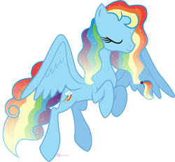 Size: 6098x5647 | Tagged: safe, artist:illumnious, derpibooru import, rainbow dash, pegasus, pony, absurd resolution, alternate hairstyle, eyes closed, simple background, smiling, solo, transparent background