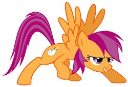 Size: 11864x8112 | Tagged: safe, artist:dowlphin, edit, rainbow dash, scootaloo, chicken, pegasus, pony, absurd resolution, female, fusion, mare, older, older scootaloo, rainbow feathers, scootachicken, simple background, solo, transparent background, vector