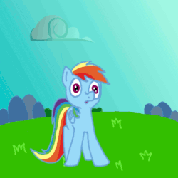 Size: 800x800 | Tagged: safe, artist:runbowdash, rainbow dash, pegasus, pony, animated, crossover, iron man, iron pony, solo