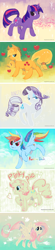 Size: 820x3743 | Tagged: safe, artist:amerara, derpibooru import, applejack, fluttershy, pinkie pie, rainbow dash, rarity, twilight sparkle, earth pony, pegasus, pony, unicorn, mane six