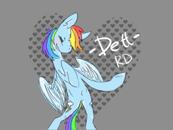 Size: 640x480 | Tagged: safe, artist:crazy dett, rainbow dash, pegasus, pony, belly button, pixiv, solo