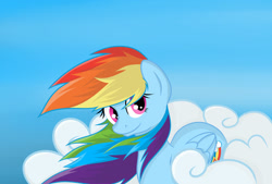 Size: 2000x1350 | Tagged: safe, artist:juywd, rainbow dash, pegasus, pony, female, mare, simple background, solo