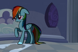 Size: 1500x1000 | Tagged: safe, artist:narbarnar, rainbow dash, pegasus, pony, cute, sad, solo