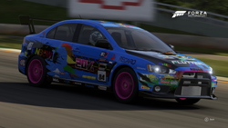 Size: 1920x1080 | Tagged: safe, derpibooru import, rainbow dash, pegasus, pony, car, forza motorsport 6, mitsubishi, mitsubishi lancer, mitsubishi lancer evolution x