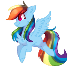 Size: 1621x1537 | Tagged: safe, artist:huirou, derpibooru import, rainbow dash, pegasus, pony, chest fluff, cute, simple background, solo, transparent background