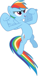 Size: 3142x6258 | Tagged: safe, artist:thisismyphotoshoppin, rainbow dash, pegasus, pony, the super speedy cider squeezy 6000, absurd resolution, simple background, solo, tough, transparent background, vector